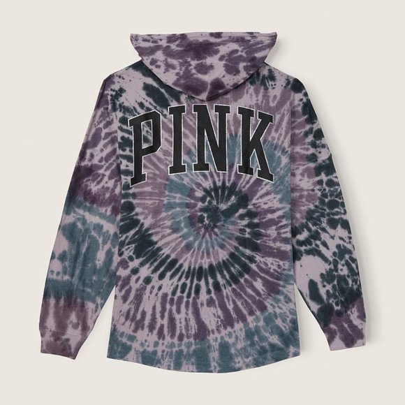 VS PINK COTTON OVERSIZED HOODED T-SHIRT - Picture 4 of 5